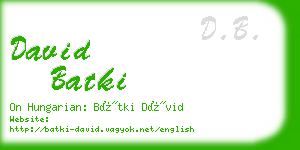 david batki business card